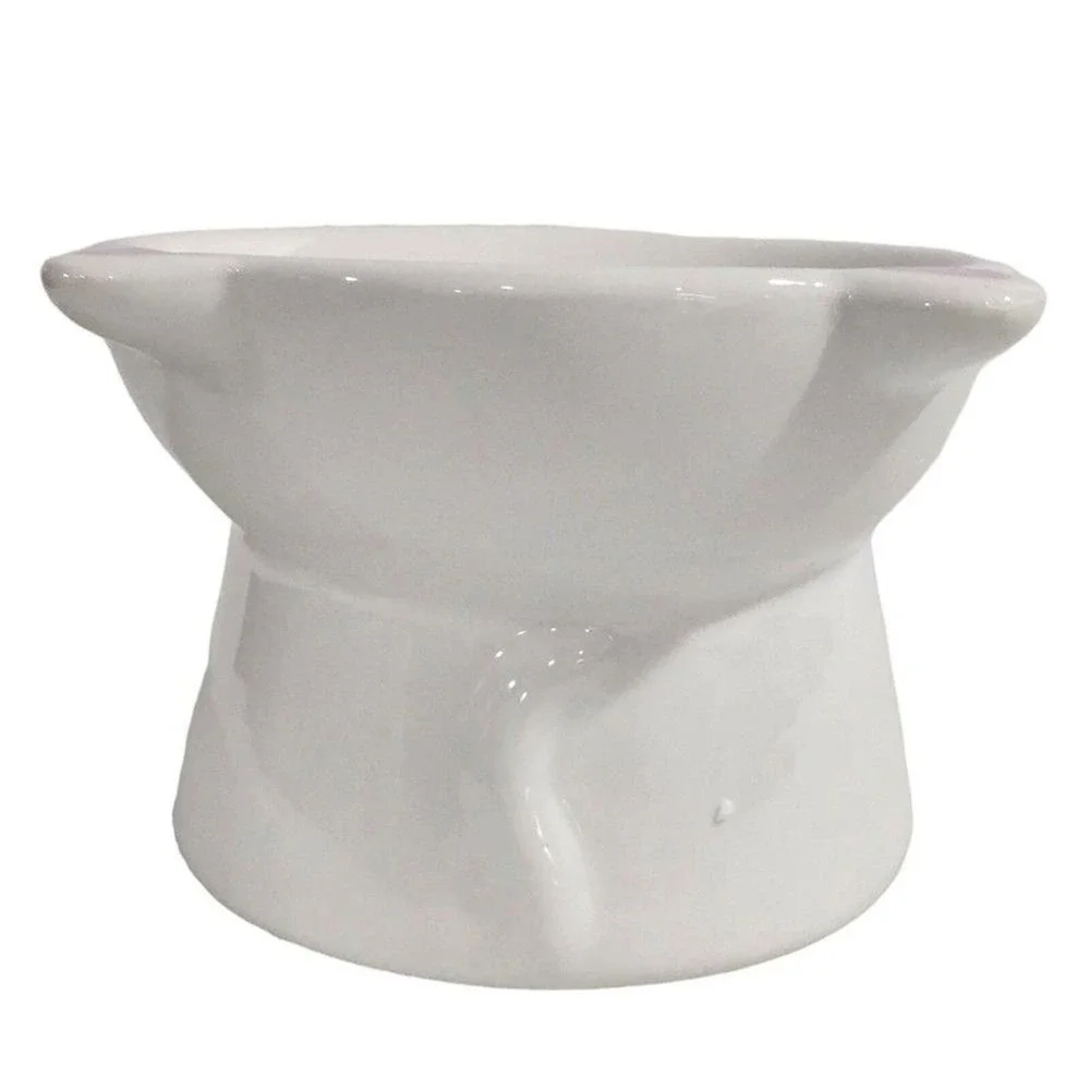 Nice Paws Ceramic Tilted And Elevated‎ Kitty Cat Food Bowl White 4